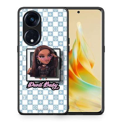 Θήκη Oppo Reno8T 5G / A1 Pro Devil Baby από τη Smartfits με σχέδιο στο πίσω μέρος και μαύρο περίβλημα | Oppo Reno8T 5G / A1 Pro Devil Baby Case with Colorful Back and Black Bezels