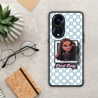 Θήκη Oppo Reno8T 5G / A1 Pro Devil Baby από τη Smartfits με σχέδιο στο πίσω μέρος και μαύρο περίβλημα | Oppo Reno8T 5G / A1 Pro Devil Baby Case with Colorful Back and Black Bezels