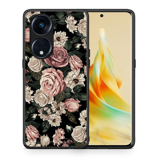 Θήκη Oppo Reno8T 5G / A1 Pro Flower Wild Roses από τη Smartfits με σχέδιο στο πίσω μέρος και μαύρο περίβλημα | Oppo Reno8T 5G / A1 Pro Flower Wild Roses Case with Colorful Back and Black Bezels