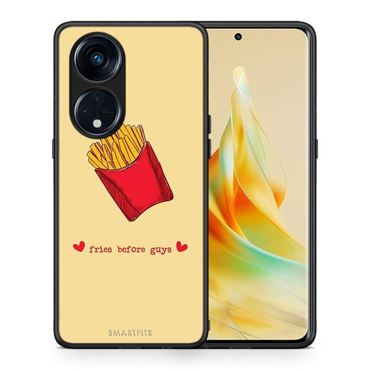 Θήκη Oppo Reno8T 5G / A1 Pro Fries Before Guys από τη Smartfits με σχέδιο στο πίσω μέρος και μαύρο περίβλημα | Oppo Reno8T 5G / A1 Pro Fries Before Guys Case with Colorful Back and Black Bezels