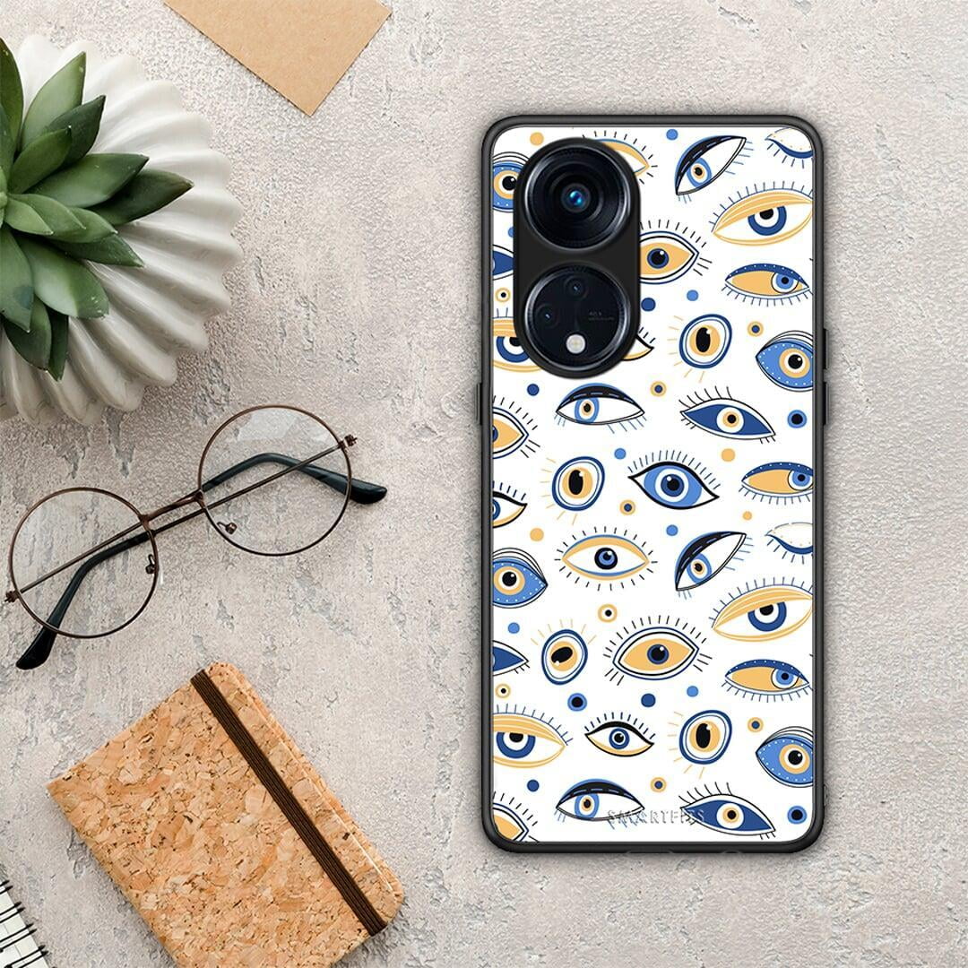 Θήκη Oppo Reno8T 5G / A1 Pro Ftou Ftou από τη Smartfits με σχέδιο στο πίσω μέρος και μαύρο περίβλημα | Oppo Reno8T 5G / A1 Pro Ftou Ftou Case with Colorful Back and Black Bezels