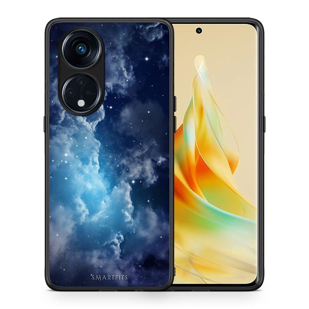 Θήκη Oppo Reno8T 5G / A1 Pro Galactic Blue Sky από τη Smartfits με σχέδιο στο πίσω μέρος και μαύρο περίβλημα | Oppo Reno8T 5G / A1 Pro Galactic Blue Sky Case with Colorful Back and Black Bezels