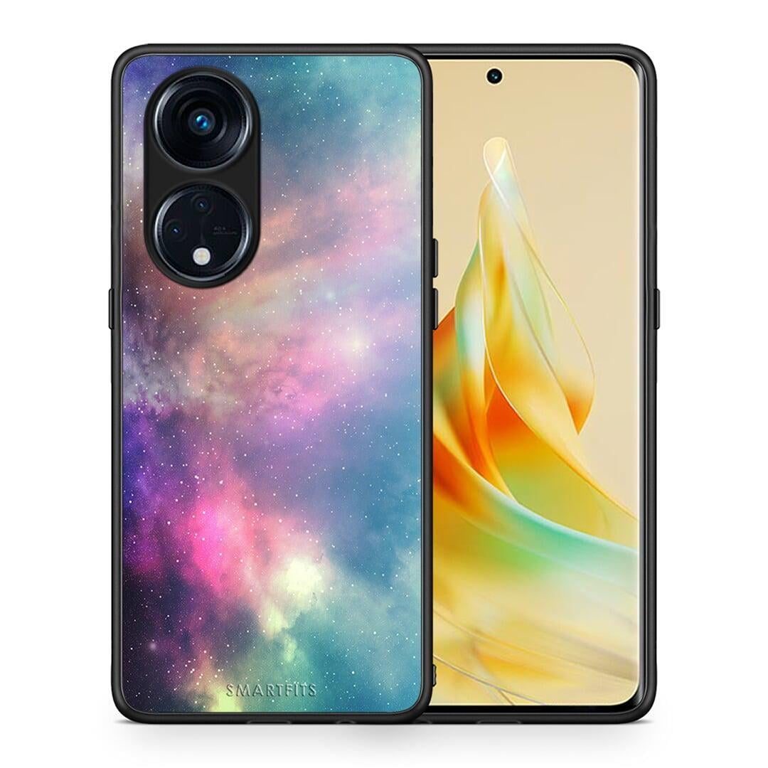 Θήκη Oppo Reno8T 5G / A1 Pro Galactic Rainbow από τη Smartfits με σχέδιο στο πίσω μέρος και μαύρο περίβλημα | Oppo Reno8T 5G / A1 Pro Galactic Rainbow Case with Colorful Back and Black Bezels