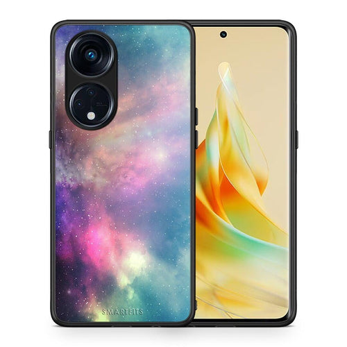 Θήκη Oppo Reno8T 5G / A1 Pro Galactic Rainbow από τη Smartfits με σχέδιο στο πίσω μέρος και μαύρο περίβλημα | Oppo Reno8T 5G / A1 Pro Galactic Rainbow Case with Colorful Back and Black Bezels