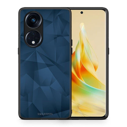 Θήκη Oppo Reno8T 5G / A1 Pro Geometric Blue Abstract από τη Smartfits με σχέδιο στο πίσω μέρος και μαύρο περίβλημα | Oppo Reno8T 5G / A1 Pro Geometric Blue Abstract Case with Colorful Back and Black Bezels
