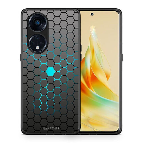 Θήκη Oppo Reno8T 5G / A1 Pro Geometric Hexagonal από τη Smartfits με σχέδιο στο πίσω μέρος και μαύρο περίβλημα | Oppo Reno8T 5G / A1 Pro Geometric Hexagonal Case with Colorful Back and Black Bezels