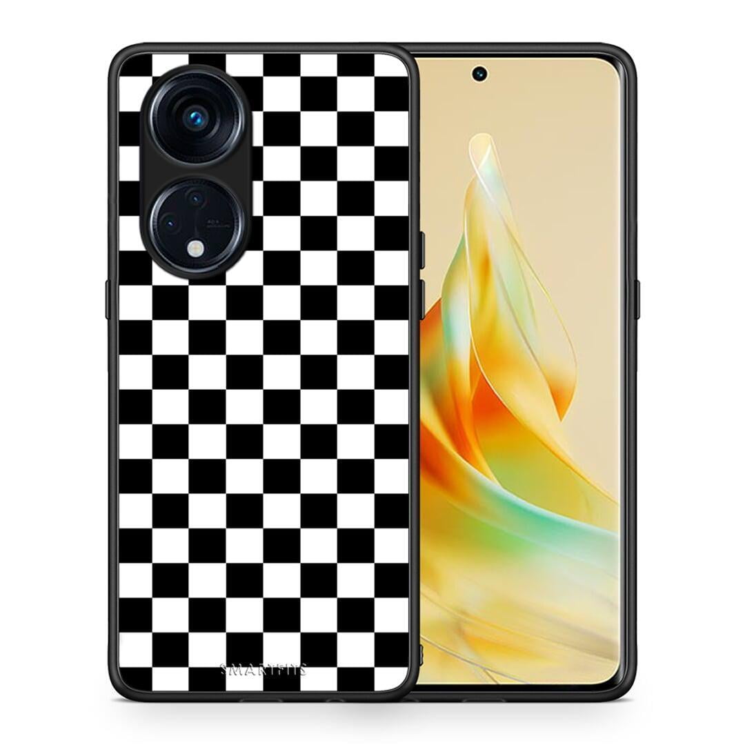 Θήκη Oppo Reno8T 5G / A1 Pro Geometric Squares από τη Smartfits με σχέδιο στο πίσω μέρος και μαύρο περίβλημα | Oppo Reno8T 5G / A1 Pro Geometric Squares Case with Colorful Back and Black Bezels