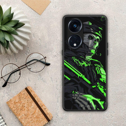 Θήκη Oppo Reno8T 5G / A1 Pro Green Soldier από τη Smartfits με σχέδιο στο πίσω μέρος και μαύρο περίβλημα | Oppo Reno8T 5G / A1 Pro Green Soldier Case with Colorful Back and Black Bezels
