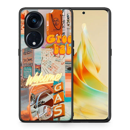 Θήκη Oppo Reno8T 5G / A1 Pro Groovy Babe από τη Smartfits με σχέδιο στο πίσω μέρος και μαύρο περίβλημα | Oppo Reno8T 5G / A1 Pro Groovy Babe Case with Colorful Back and Black Bezels