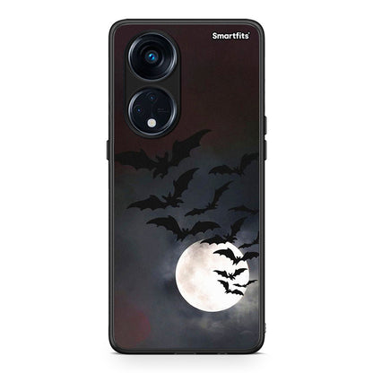 Θήκη Oppo Reno8T 5G / A1 Pro Halloween Bat Night από τη Smartfits με σχέδιο στο πίσω μέρος και μαύρο περίβλημα | Oppo Reno8T 5G / A1 Pro Halloween Bat Night Case with Colorful Back and Black Bezels