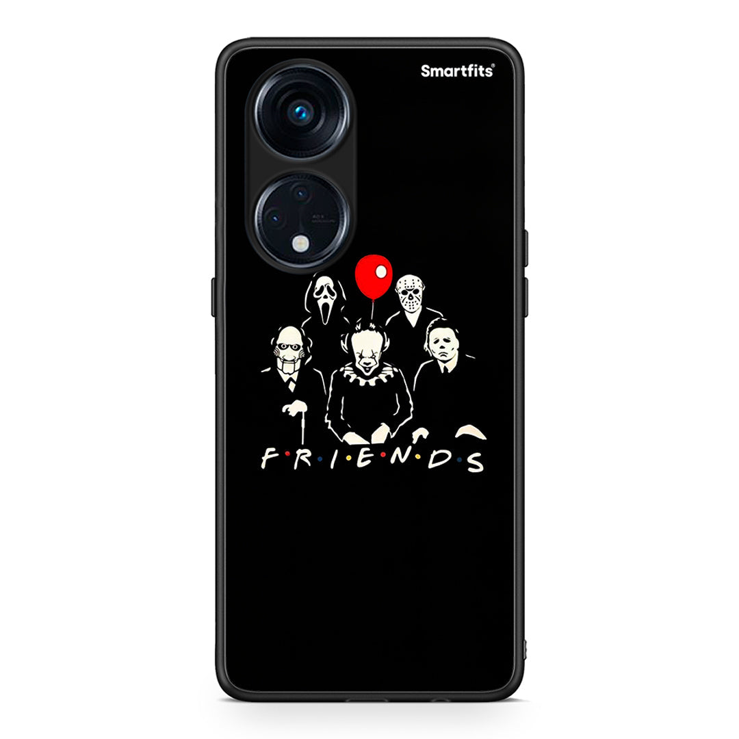 Θήκη Oppo Reno8T 5G / A1 Pro Halloween Friends από τη Smartfits με σχέδιο στο πίσω μέρος και μαύρο περίβλημα | Oppo Reno8T 5G / A1 Pro Halloween Friends Case with Colorful Back and Black Bezels