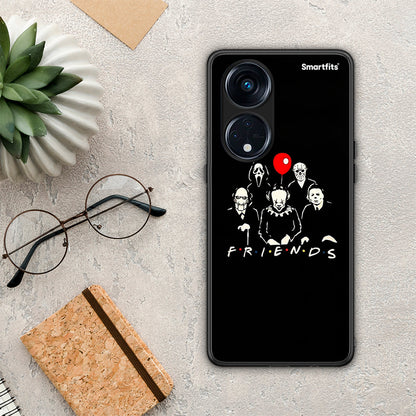 Θήκη Oppo Reno8T 5G / A1 Pro Halloween Friends από τη Smartfits με σχέδιο στο πίσω μέρος και μαύρο περίβλημα | Oppo Reno8T 5G / A1 Pro Halloween Friends Case with Colorful Back and Black Bezels