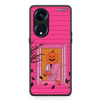 Thumbnail for Θήκη Oppo Reno8T 5G / A1 Pro Halloween Pumpkin Lady από τη Smartfits με σχέδιο στο πίσω μέρος και μαύρο περίβλημα | Oppo Reno8T 5G / A1 Pro Halloween Pumpkin Lady Case with Colorful Back and Black Bezels