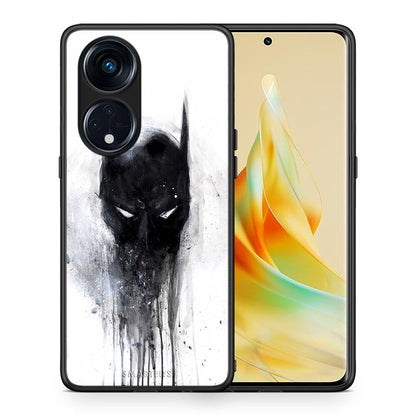 Θήκη Oppo Reno8T 5G / A1 Pro Hero Paint Bat από τη Smartfits με σχέδιο στο πίσω μέρος και μαύρο περίβλημα | Oppo Reno8T 5G / A1 Pro Hero Paint Bat Case with Colorful Back and Black Bezels