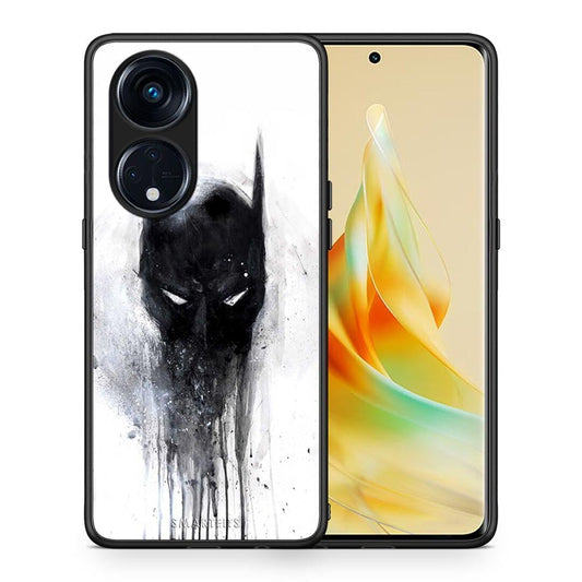 Θήκη Oppo Reno8T 5G / A1 Pro Hero Paint Bat από τη Smartfits με σχέδιο στο πίσω μέρος και μαύρο περίβλημα | Oppo Reno8T 5G / A1 Pro Hero Paint Bat Case with Colorful Back and Black Bezels