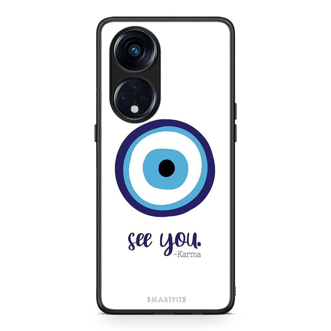 Θήκη Oppo Reno8T 5G / A1 Pro Karma Says από τη Smartfits με σχέδιο στο πίσω μέρος και μαύρο περίβλημα | Oppo Reno8T 5G / A1 Pro Karma Says Case with Colorful Back and Black Bezels