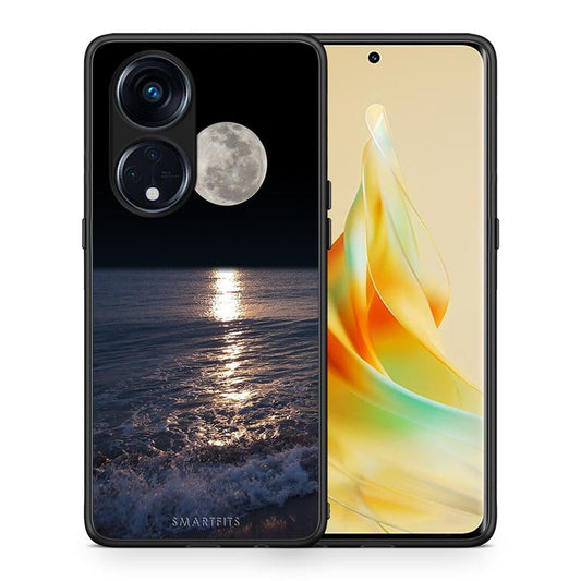 Θήκη Oppo Reno8T 5G / A1 Pro Landscape Moon από τη Smartfits με σχέδιο στο πίσω μέρος και μαύρο περίβλημα | Oppo Reno8T 5G / A1 Pro Landscape Moon Case with Colorful Back and Black Bezels