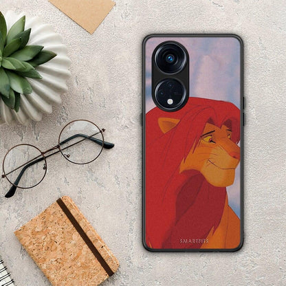 Θήκη Oppo Reno8T 5G / A1 Pro Lion Love 1 από τη Smartfits με σχέδιο στο πίσω μέρος και μαύρο περίβλημα | Oppo Reno8T 5G / A1 Pro Lion Love 1 Case with Colorful Back and Black Bezels