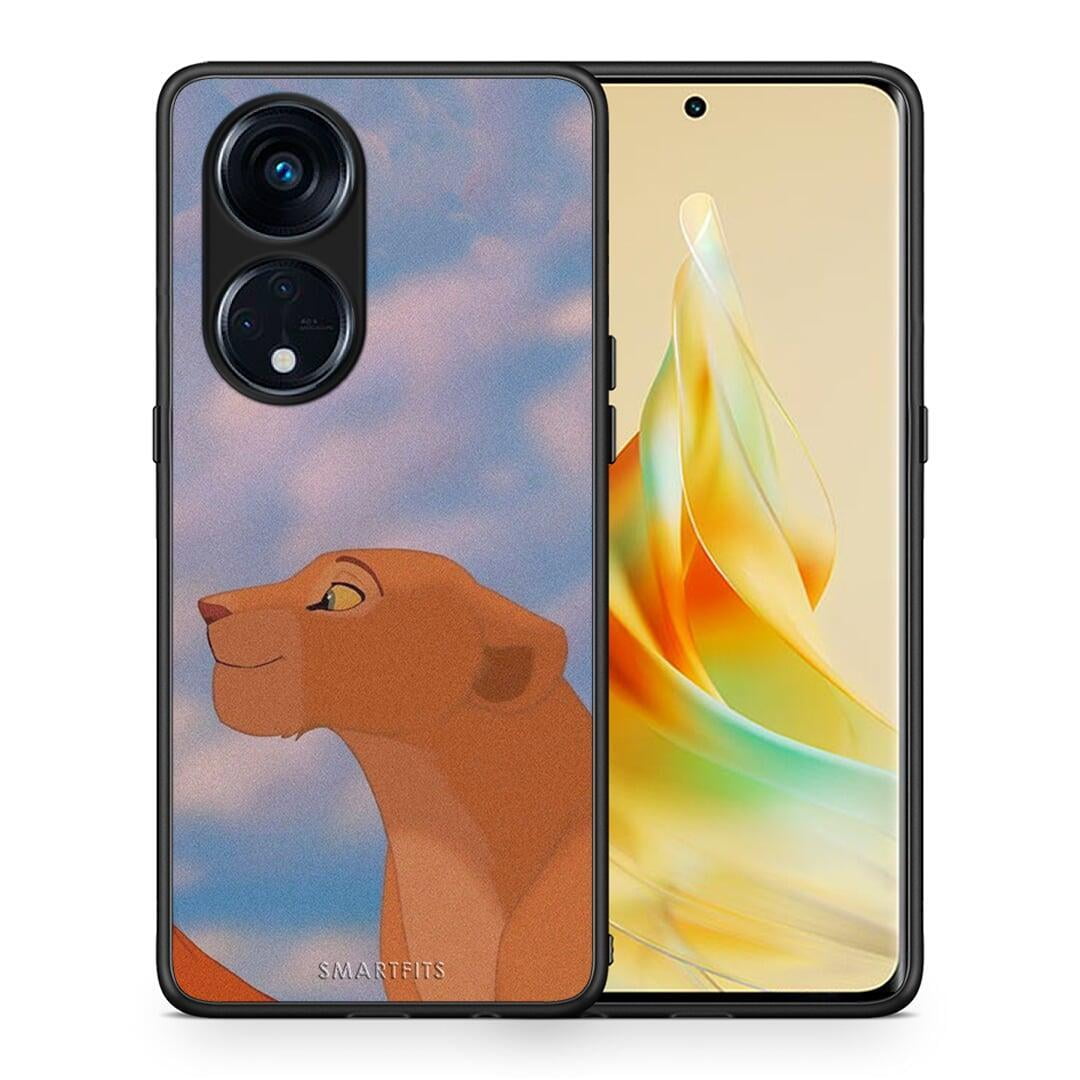 Θήκη Oppo Reno8T 5G / A1 Pro Lion Love 2 από τη Smartfits με σχέδιο στο πίσω μέρος και μαύρο περίβλημα | Oppo Reno8T 5G / A1 Pro Lion Love 2 Case with Colorful Back and Black Bezels