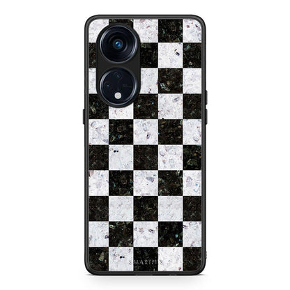 Θήκη Oppo Reno8T 5G / A1 Pro Marble Square Geometric από τη Smartfits με σχέδιο στο πίσω μέρος και μαύρο περίβλημα | Oppo Reno8T 5G / A1 Pro Marble Square Geometric Case with Colorful Back and Black Bezels