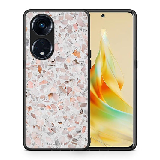 Θήκη Oppo Reno8T 5G / A1 Pro Marble Terrazzo από τη Smartfits με σχέδιο στο πίσω μέρος και μαύρο περίβλημα | Oppo Reno8T 5G / A1 Pro Marble Terrazzo Case with Colorful Back and Black Bezels