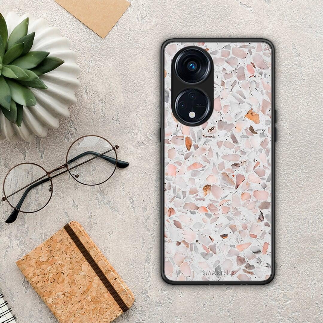 Θήκη Oppo Reno8T 5G / A1 Pro Marble Terrazzo από τη Smartfits με σχέδιο στο πίσω μέρος και μαύρο περίβλημα | Oppo Reno8T 5G / A1 Pro Marble Terrazzo Case with Colorful Back and Black Bezels