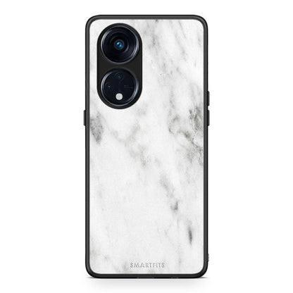 Θήκη Oppo Reno8T 5G / A1 Pro Marble White από τη Smartfits με σχέδιο στο πίσω μέρος και μαύρο περίβλημα | Oppo Reno8T 5G / A1 Pro Marble White Case with Colorful Back and Black Bezels