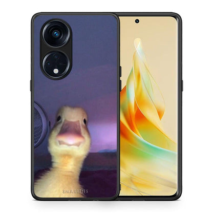 Θήκη Oppo Reno8T 5G / A1 Pro Meme Duck από τη Smartfits με σχέδιο στο πίσω μέρος και μαύρο περίβλημα | Oppo Reno8T 5G / A1 Pro Meme Duck Case with Colorful Back and Black Bezels