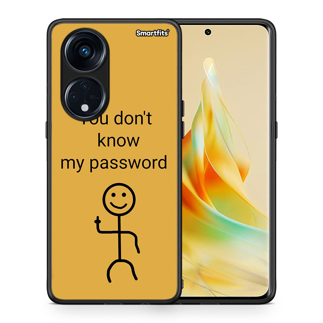 Θήκη Oppo Reno8T 5G / A98 My Password από τη Smartfits με σχέδιο στο πίσω μέρος και μαύρο περίβλημα | Oppo Reno8T 5G / A98 My Password Case with Colorful Back and Black Bezels
