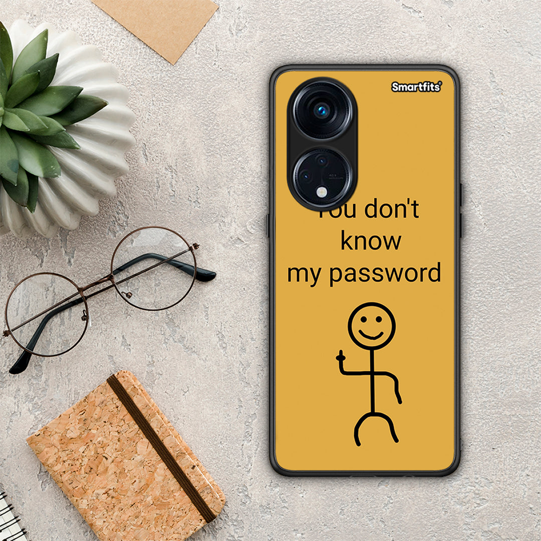 Θήκη Oppo Reno8T 5G / A98 My Password από τη Smartfits με σχέδιο στο πίσω μέρος και μαύρο περίβλημα | Oppo Reno8T 5G / A98 My Password Case with Colorful Back and Black Bezels