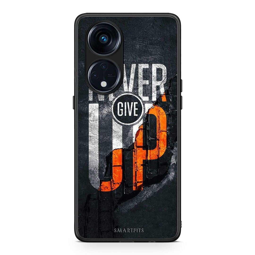 Θήκη Oppo Reno8T 5G / A1 Pro Never Give Up από τη Smartfits με σχέδιο στο πίσω μέρος και μαύρο περίβλημα | Oppo Reno8T 5G / A1 Pro Never Give Up Case with Colorful Back and Black Bezels