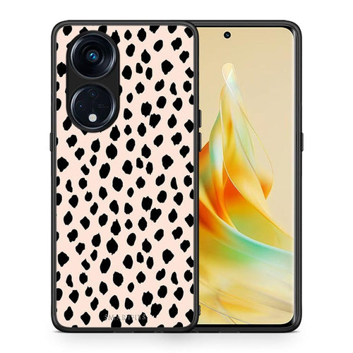 Θήκη Oppo Reno8T 5G / A1 Pro New Polka Dots από τη Smartfits με σχέδιο στο πίσω μέρος και μαύρο περίβλημα | Oppo Reno8T 5G / A1 Pro New Polka Dots Case with Colorful Back and Black Bezels