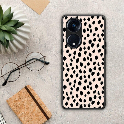 Θήκη Oppo Reno8T 5G / A1 Pro New Polka Dots από τη Smartfits με σχέδιο στο πίσω μέρος και μαύρο περίβλημα | Oppo Reno8T 5G / A1 Pro New Polka Dots Case with Colorful Back and Black Bezels