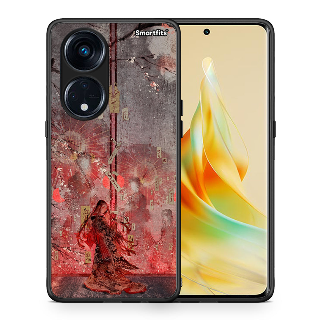 Θήκη Oppo Reno8T 5G / A1 Pro Nezuko Kamado από τη Smartfits με σχέδιο στο πίσω μέρος και μαύρο περίβλημα | Oppo Reno8T 5G / A1 Pro Nezuko Kamado Case with Colorful Back and Black Bezels