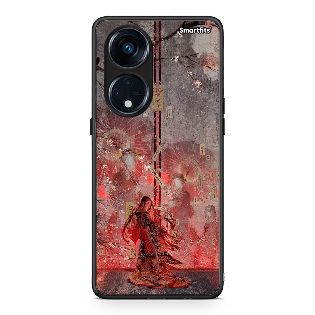 Θήκη Oppo Reno8T 5G / A1 Pro Nezuko Kamado από τη Smartfits με σχέδιο στο πίσω μέρος και μαύρο περίβλημα | Oppo Reno8T 5G / A1 Pro Nezuko Kamado Case with Colorful Back and Black Bezels