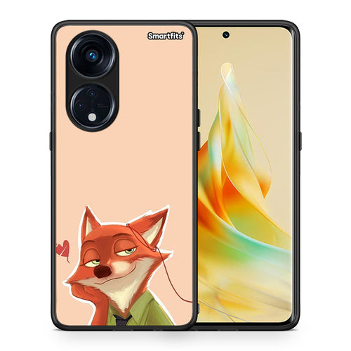 Θήκη Oppo Reno8T 5G / A1 Pro Nick Wilde And Judy Hopps Love 1 από τη Smartfits με σχέδιο στο πίσω μέρος και μαύρο περίβλημα | Oppo Reno8T 5G / A1 Pro Nick Wilde And Judy Hopps Love 1 Case with Colorful Back and Black Bezels
