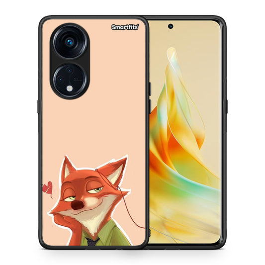 Θήκη Oppo Reno8T 5G / A1 Pro Nick Wilde And Judy Hopps Love 1 από τη Smartfits με σχέδιο στο πίσω μέρος και μαύρο περίβλημα | Oppo Reno8T 5G / A1 Pro Nick Wilde And Judy Hopps Love 1 Case with Colorful Back and Black Bezels