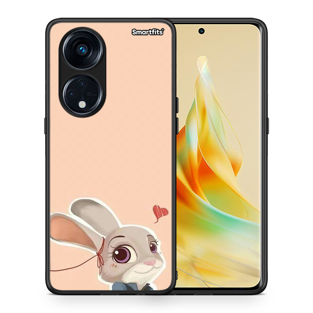 Θήκη Oppo Reno8T 5G / A1 Pro Nick Wilde And Judy Hopps Love 2 από τη Smartfits με σχέδιο στο πίσω μέρος και μαύρο περίβλημα | Oppo Reno8T 5G / A1 Pro Nick Wilde And Judy Hopps Love 2 Case with Colorful Back and Black Bezels