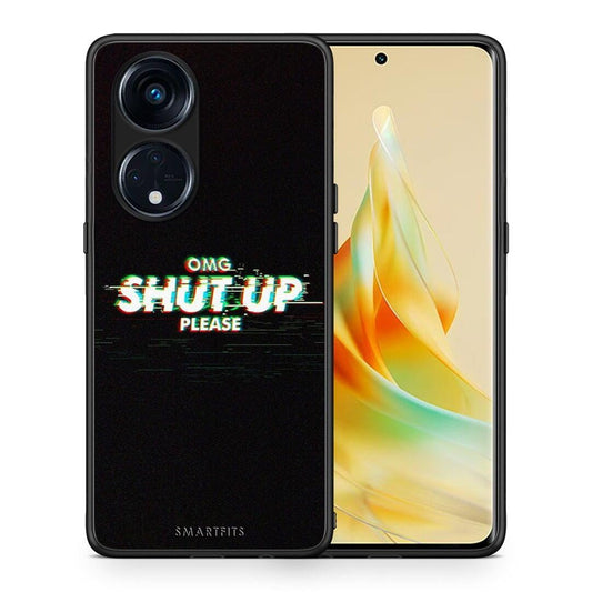 Θήκη Oppo Reno8T 5G / A1 Pro OMG ShutUp από τη Smartfits με σχέδιο στο πίσω μέρος και μαύρο περίβλημα | Oppo Reno8T 5G / A1 Pro OMG ShutUp Case with Colorful Back and Black Bezels