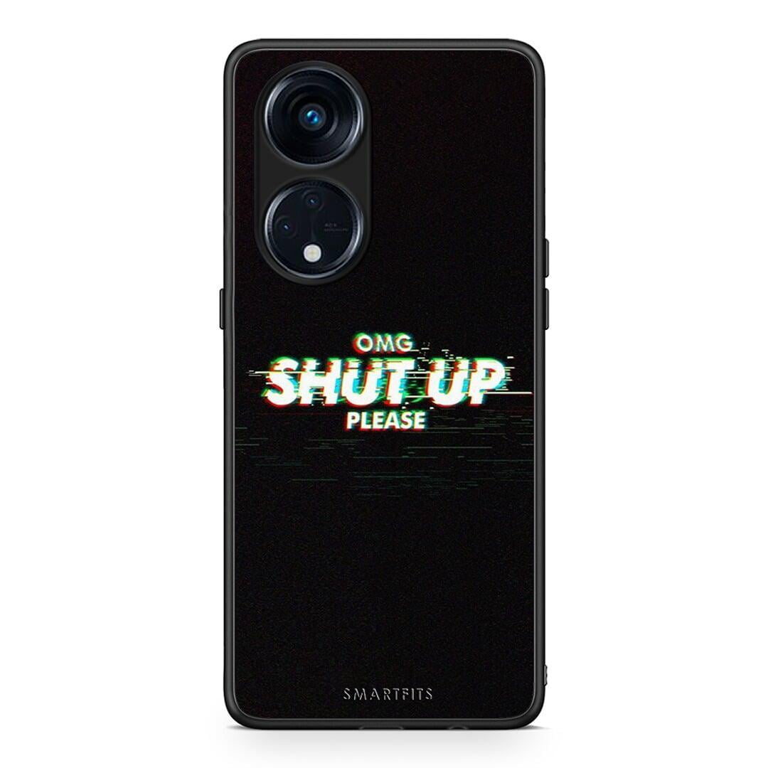 Θήκη Oppo Reno8T 5G / A1 Pro OMG ShutUp από τη Smartfits με σχέδιο στο πίσω μέρος και μαύρο περίβλημα | Oppo Reno8T 5G / A1 Pro OMG ShutUp Case with Colorful Back and Black Bezels