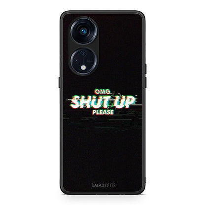 Θήκη Oppo Reno8T 5G / A1 Pro OMG ShutUp από τη Smartfits με σχέδιο στο πίσω μέρος και μαύρο περίβλημα | Oppo Reno8T 5G / A1 Pro OMG ShutUp Case with Colorful Back and Black Bezels