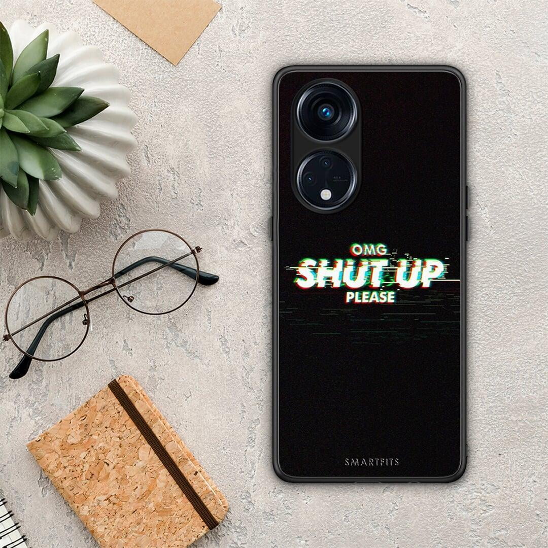 Θήκη Oppo Reno8T 5G / A1 Pro OMG ShutUp από τη Smartfits με σχέδιο στο πίσω μέρος και μαύρο περίβλημα | Oppo Reno8T 5G / A1 Pro OMG ShutUp Case with Colorful Back and Black Bezels