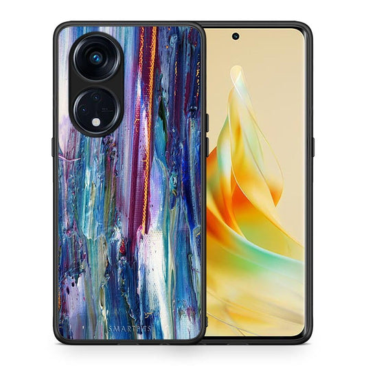 Θήκη Oppo Reno8T 5G / A1 Pro Paint Winter από τη Smartfits με σχέδιο στο πίσω μέρος και μαύρο περίβλημα | Oppo Reno8T 5G / A1 Pro Paint Winter Case with Colorful Back and Black Bezels