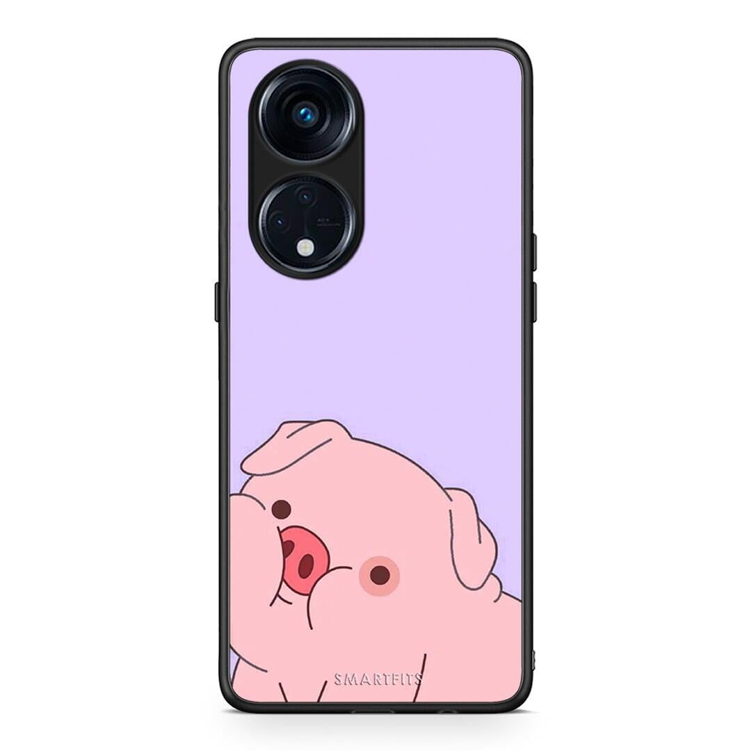 Θήκη Oppo Reno8T 5G / A1 Pro Pig Love 2 από τη Smartfits με σχέδιο στο πίσω μέρος και μαύρο περίβλημα | Oppo Reno8T 5G / A1 Pro Pig Love 2 Case with Colorful Back and Black Bezels