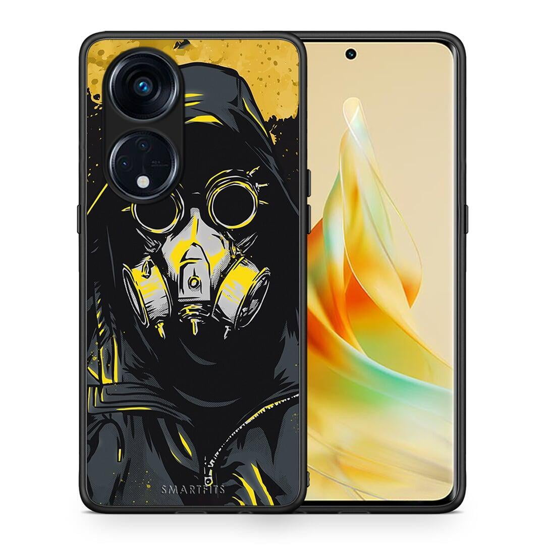 Θήκη Oppo Reno8T 5G / A1 Pro PopArt Mask από τη Smartfits με σχέδιο στο πίσω μέρος και μαύρο περίβλημα | Oppo Reno8T 5G / A1 Pro PopArt Mask Case with Colorful Back and Black Bezels