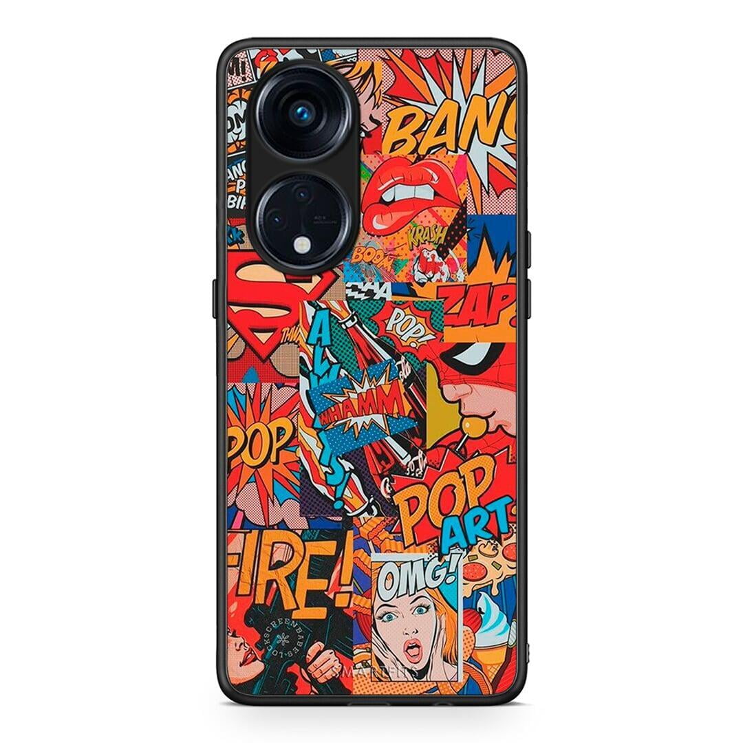 Θήκη Oppo Reno8T 5G / A1 Pro PopArt OMG από τη Smartfits με σχέδιο στο πίσω μέρος και μαύρο περίβλημα | Oppo Reno8T 5G / A1 Pro PopArt OMG Case with Colorful Back and Black Bezels