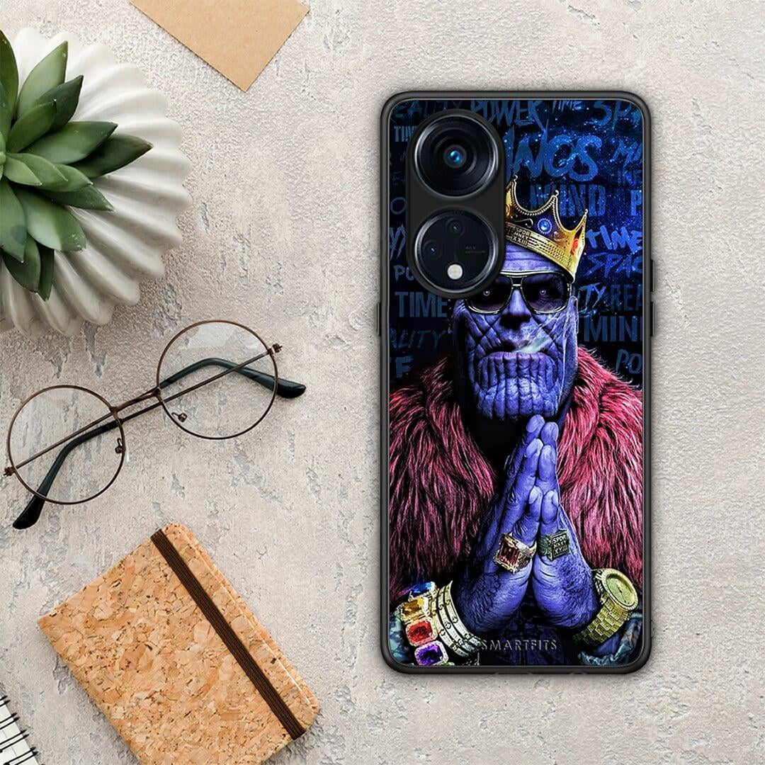 Θήκη Oppo Reno8T 5G / A1 Pro PopArt Thanos από τη Smartfits με σχέδιο στο πίσω μέρος και μαύρο περίβλημα | Oppo Reno8T 5G / A1 Pro PopArt Thanos Case with Colorful Back and Black Bezels