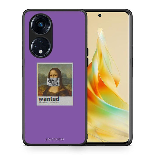 Θήκη Oppo Reno8T 5G / A1 Pro Popart Monalisa από τη Smartfits με σχέδιο στο πίσω μέρος και μαύρο περίβλημα | Oppo Reno8T 5G / A1 Pro Popart Monalisa Case with Colorful Back and Black Bezels