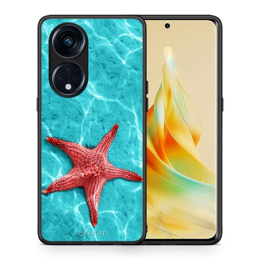 Θήκη Oppo Reno8T 5G / A1 Pro Red Starfish από τη Smartfits με σχέδιο στο πίσω μέρος και μαύρο περίβλημα | Oppo Reno8T 5G / A1 Pro Red Starfish Case with Colorful Back and Black Bezels