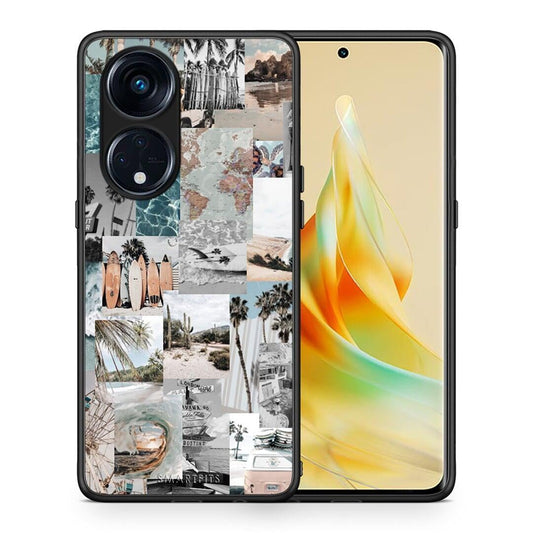 Θήκη Oppo Reno8T 5G / A1 Pro Retro Beach Life από τη Smartfits με σχέδιο στο πίσω μέρος και μαύρο περίβλημα | Oppo Reno8T 5G / A1 Pro Retro Beach Life Case with Colorful Back and Black Bezels